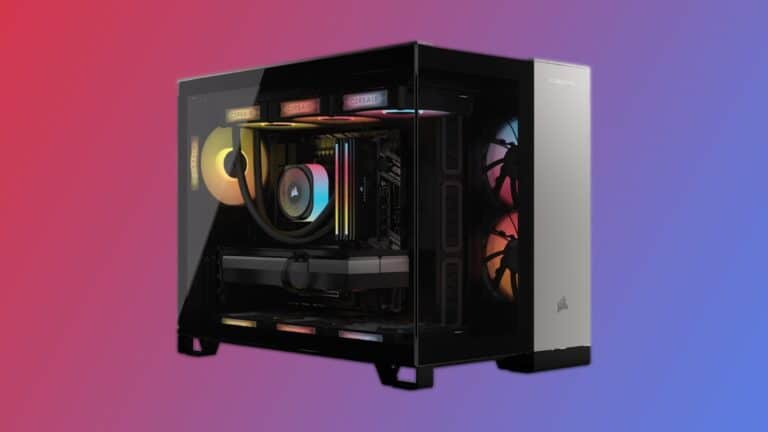 Corsair Vengeance gaming PC with gradient background